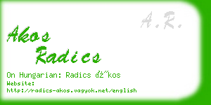 akos radics business card